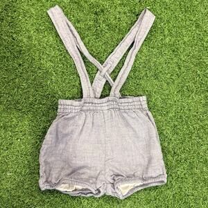 H&M Blue Chambray Romper Shortalls Suspenders Toddler Boy 18-24 Months 2T